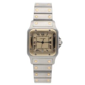 Vintage 29mm Cartier Santos Galbee Steel and Gold Quartz Watch