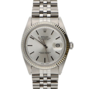 Vintage 36mm Rolex Datejust Stee Quartzl Watch with Silver Dial