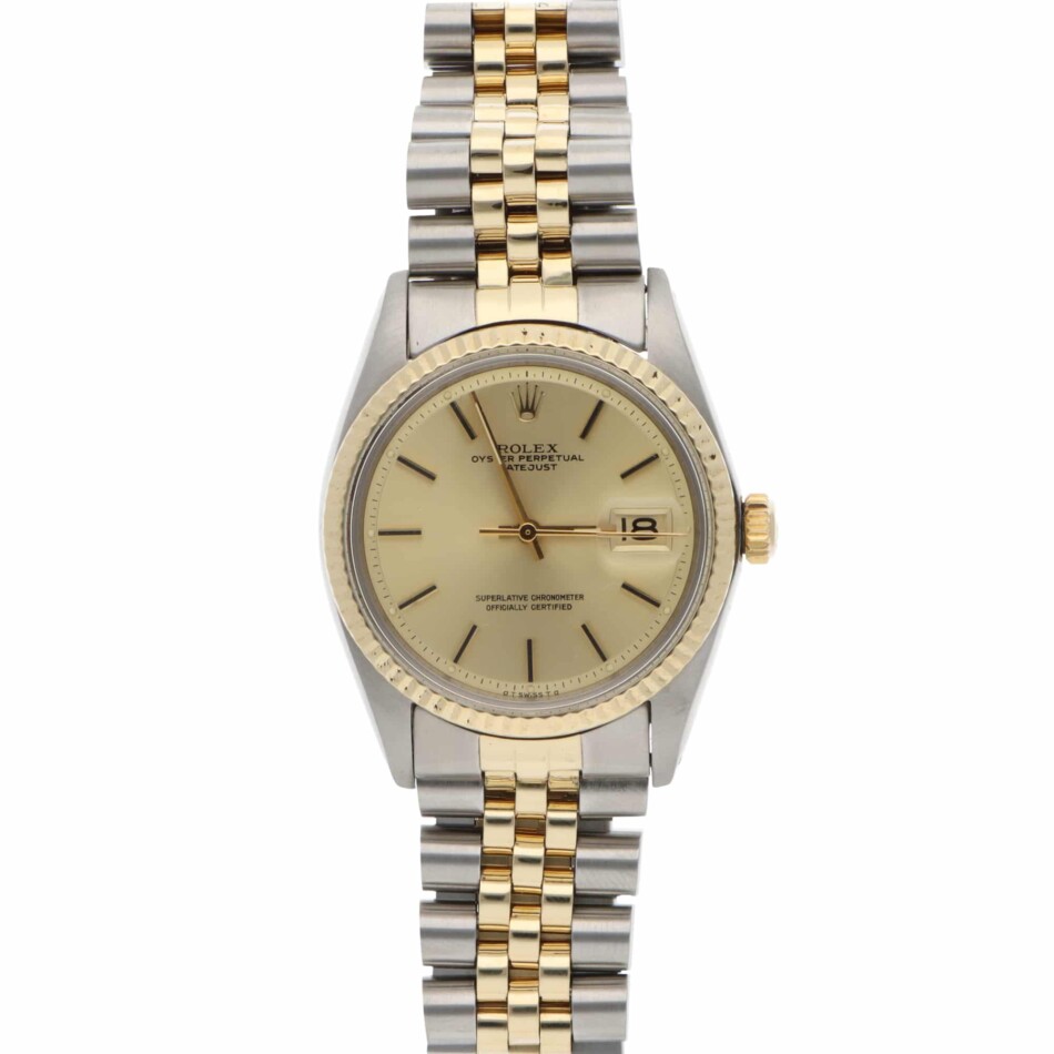 Vintage 1975 Rolex Datejust 36mm Steel and Gold Watch