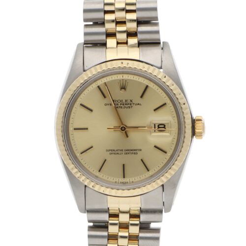 Vintage 1975 Rolex Datejust 36mm Steel and Gold Watch