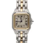 Vintage Cartier Panthere Steel and 1 Row Gold Quartz Watch