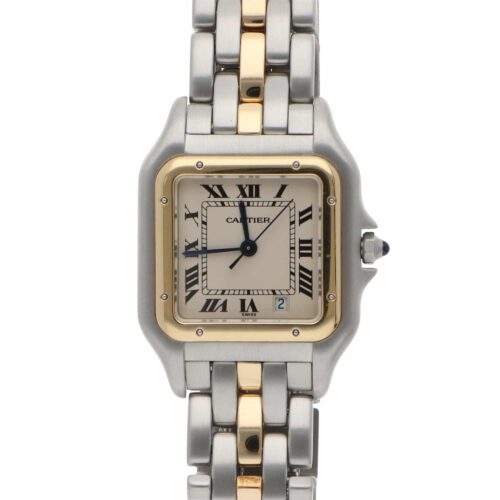 Vintage Cartier Panthere Steel and 1 Row Gold Quartz Watch