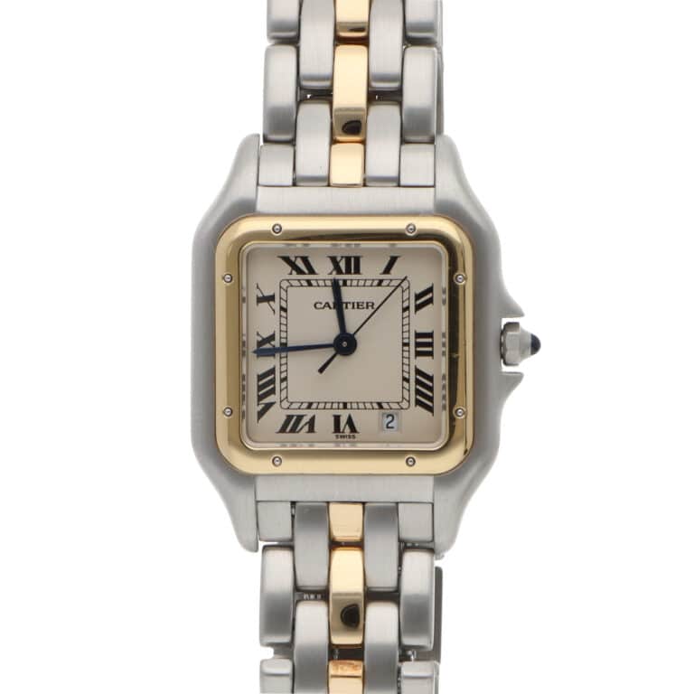 Vintage Cartier Panthere Steel and 1 Row Gold Quartz Watch