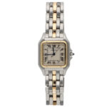 Vintage Cartier Panthere Steel and 1 Row Gold Quartz Watch