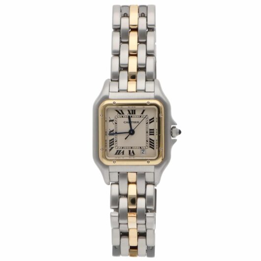 Vintage Cartier Panthere Steel and 1 Row Gold Quartz Watch