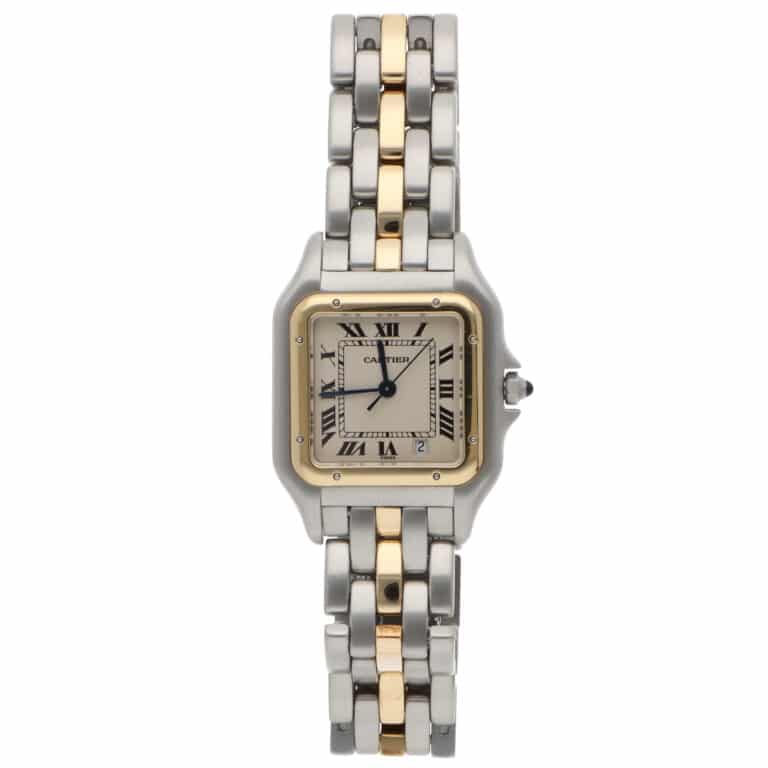 Vintage Cartier Panthere Steel and 1 Row Gold Quartz Watch