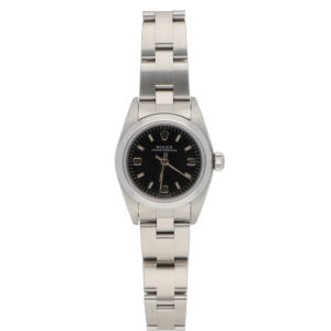 Vintage 1999 Rolex Oyster Perpetual Steel Watch with Black Dial