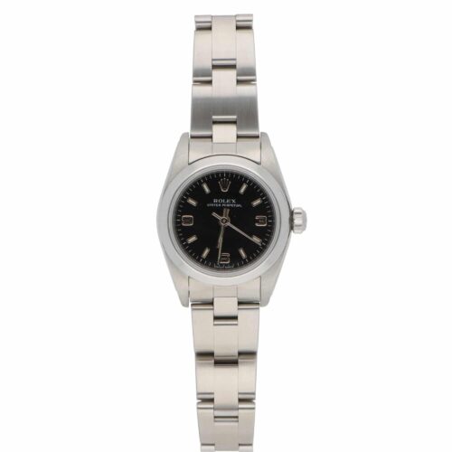 Vintage 1999 Rolex Oyster Perpetual Steel Watch with Black Dial