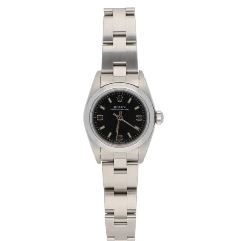 Vintage 1999 Rolex Oyster Perpetual Steel Watch with Black Dial