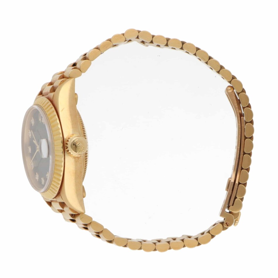 Vintage 1986 26mm Rolex Datejust Gold Watch with Black Dial