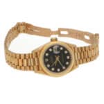 Vintage 1986 26mm Rolex Datejust Gold Watch with Black Dial