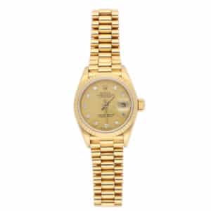 Vintage 1986 26mm Rolex Datejust Gold Watch