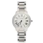 36mm Cartier Ronde Must Steel Watch with Ivory Dial