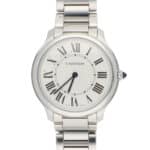 36mm Cartier Ronde Must Steel Watch with Ivory Dial