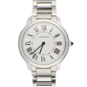 36mm Cartier Ronde Must Steel Watch with Ivory Dial