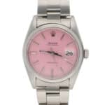 Vintage 34mm Rolex Precision Steel Watch with Custom Pink Dial
