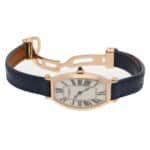 Vintage Cartier Tonneau Rose Gold Watch with Guilloche Dial
