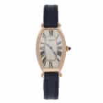 Vintage Cartier Tonneau Rose Gold Watch with Guilloche Dial