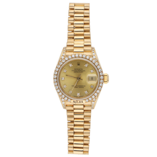 Vintage 1987 Rolex Lady Datejust Yellow Gold watch with Diamond