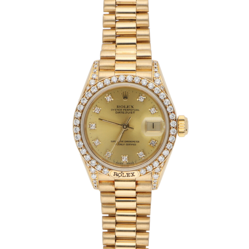 Vintage 1987 Rolex Lady Datejust Yellow Gold watch with Diamond