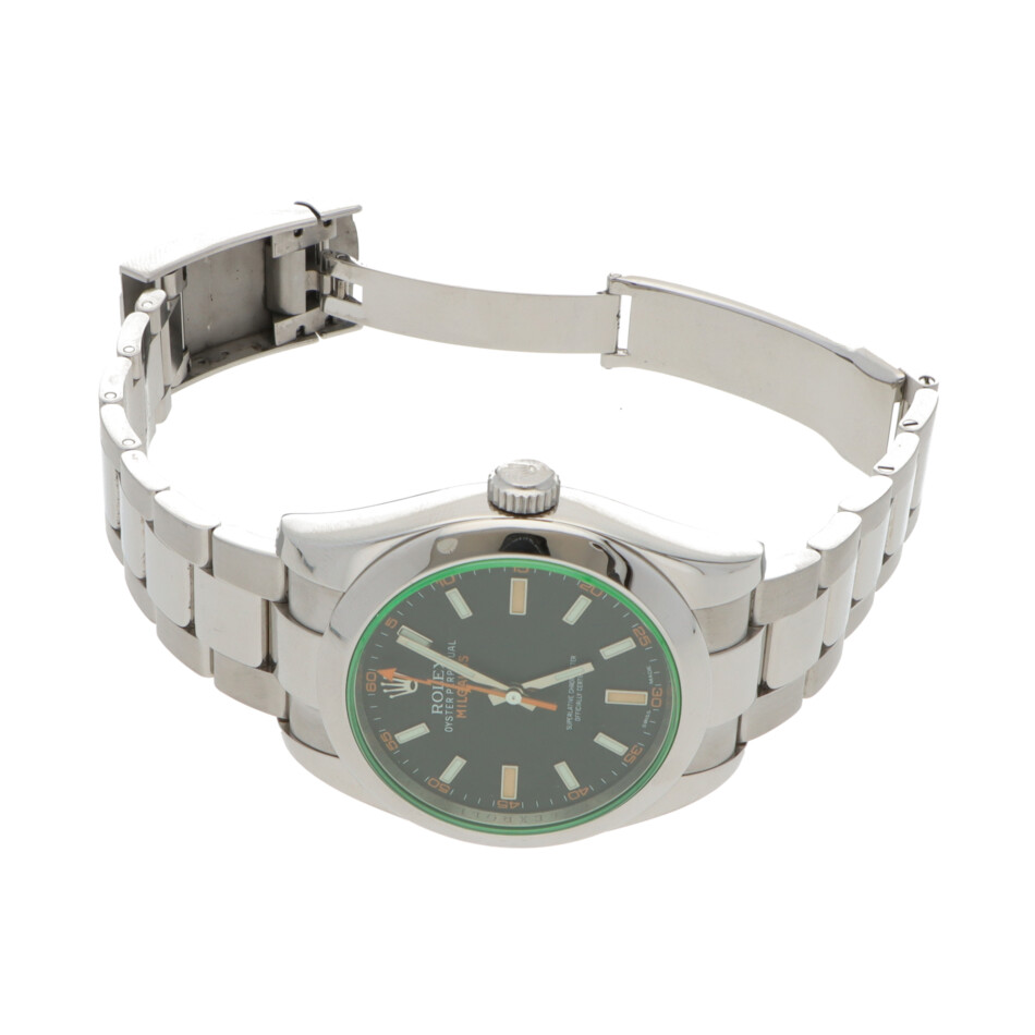 Vintage 2010 40mm Rolex Milguass Watch with Black Dial