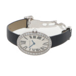 Vintage 24mm Cartier Biagnoire White Gold Diamond Bezel Watch