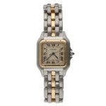 Vintage 27mm Cartier Panthere Steel and Gold Watch with Date