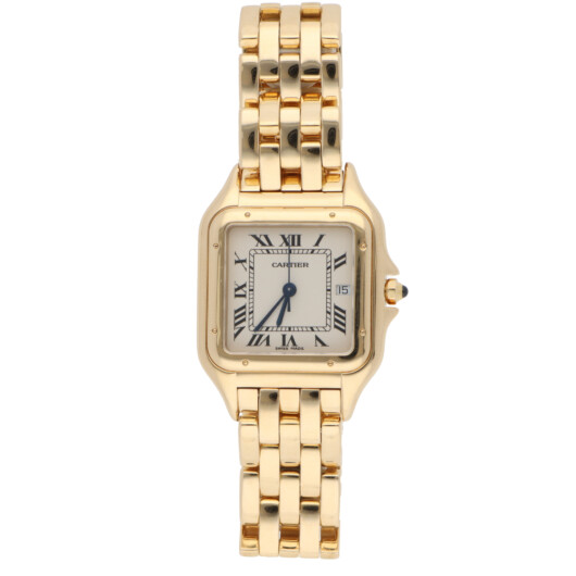 Vintage 27mm Cartier Panthere Yellow Gold Watch with Date