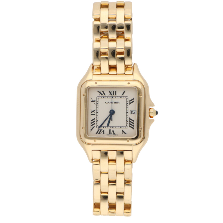 Vintage 27mm Cartier Panthere Yellow Gold Watch with Date