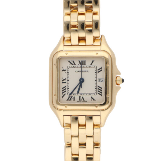 Vintage 27mm Cartier Panthere Yellow Gold Watch with Date
