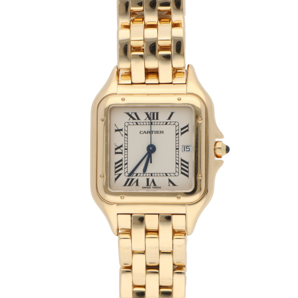 Vintage 27mm Cartier Panthere Yellow Gold Watch with Date