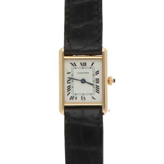 Vintage Cartier Tank Louis Yellow Gold Watch with White Dial