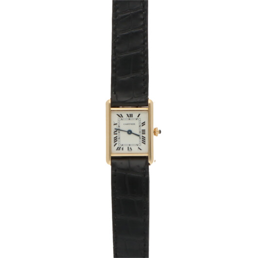 Vintage Cartier Tank Louis Yellow Gold Watch with White Dial