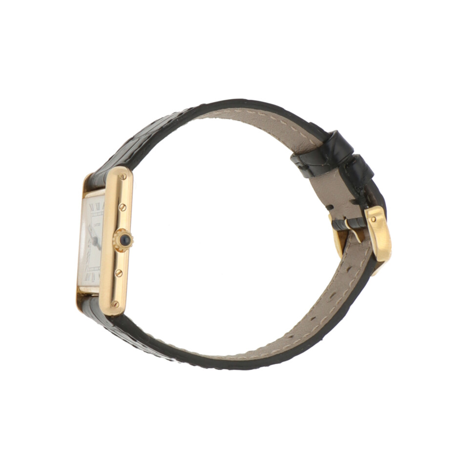 Vintage Cartier Tank Louis Yellow Gold Watch with White Dial
