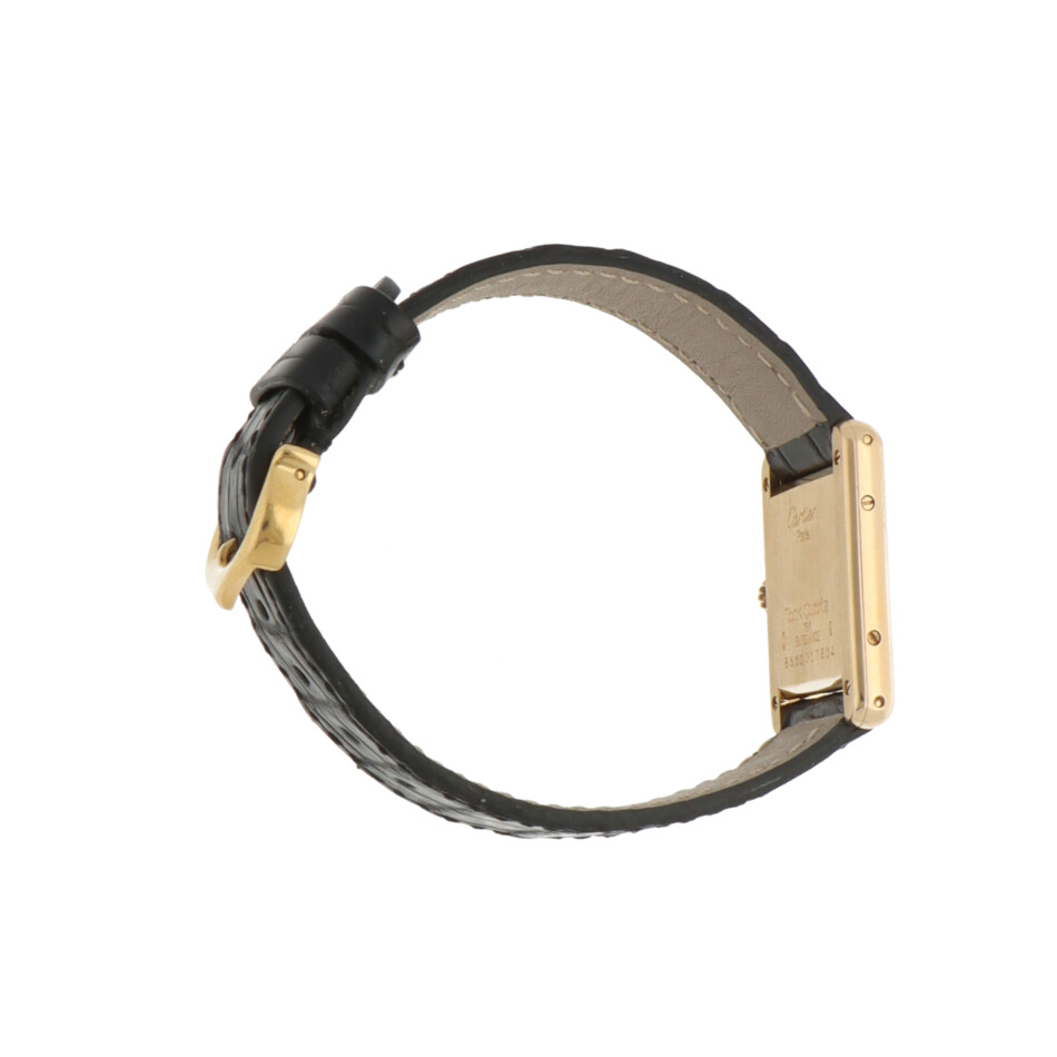 Vintage Cartier Tank Louis Yellow Gold Watch with White Dial