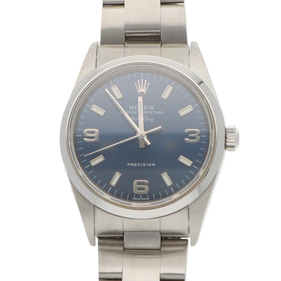 Vintage 2001 34mm Rolex Air-King Watch with Blue Dial