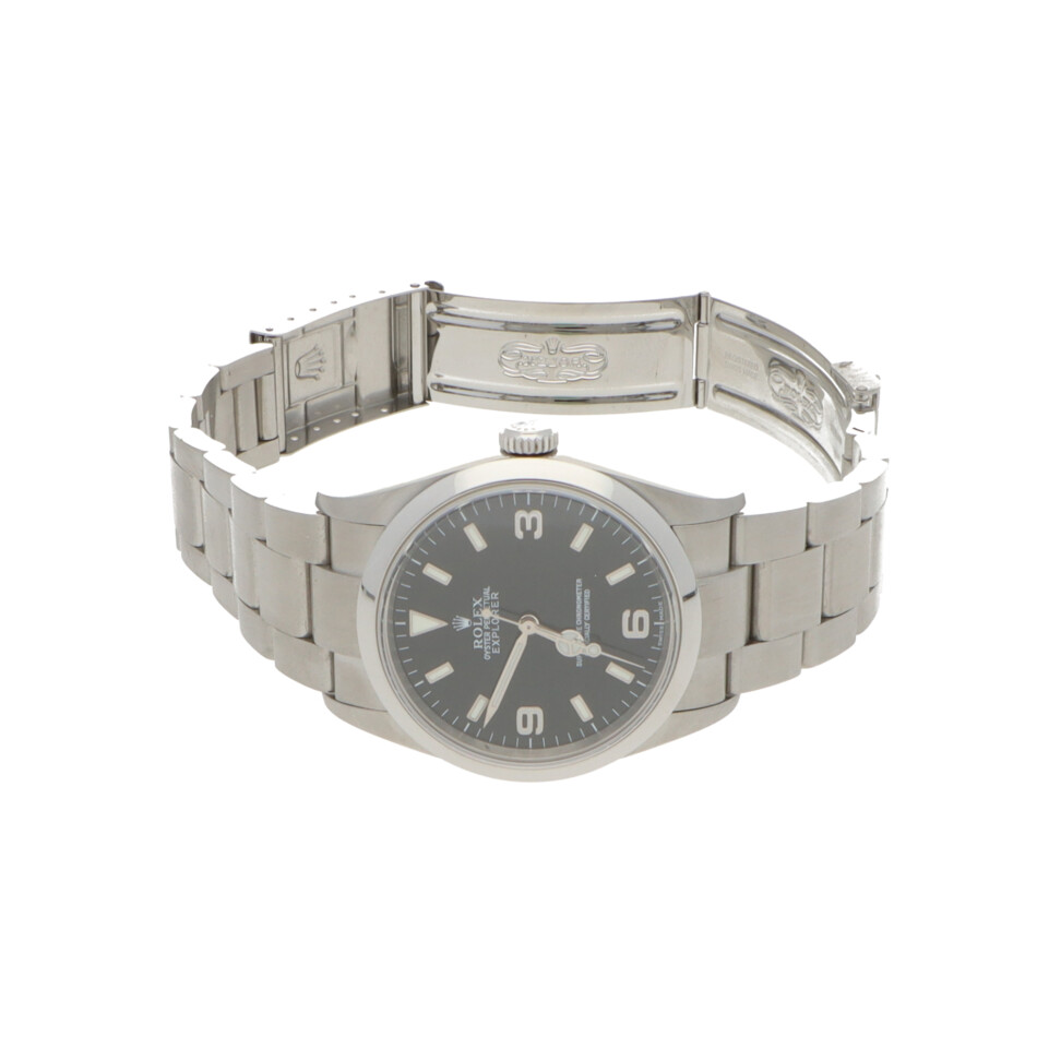 Viintage 2002 Rolex Explorer I Steel Watch with Black Dial