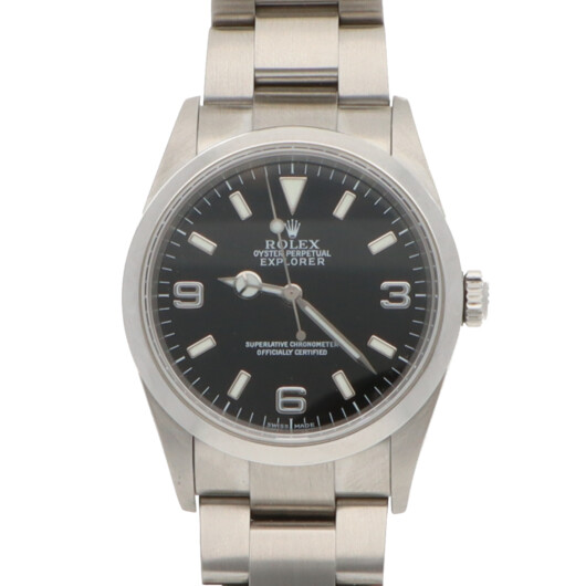 Viintage 2002 Rolex Explorer I Steel Watch with Black Dial