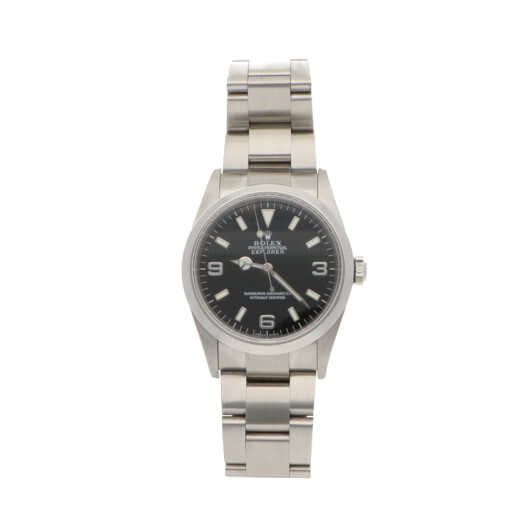 Viintage 2002 Rolex Explorer I Steel Watch with Black Dial
