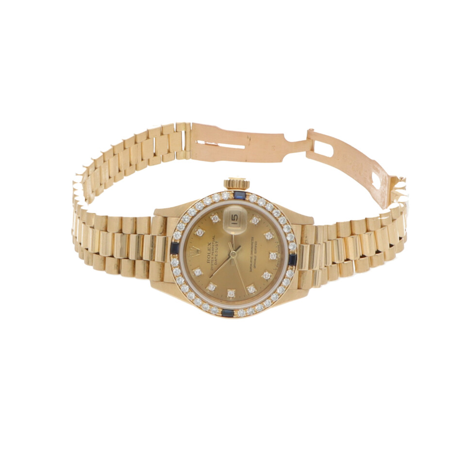 Vintage 1990 26mm Rolex Lady Datejust Yellow Gold Watch
