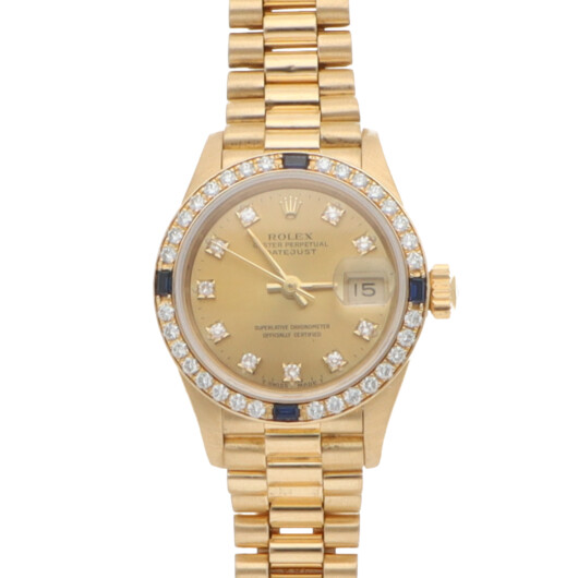 Vintage 1990 26mm Rolex Lady Datejust Yellow Gold Watch