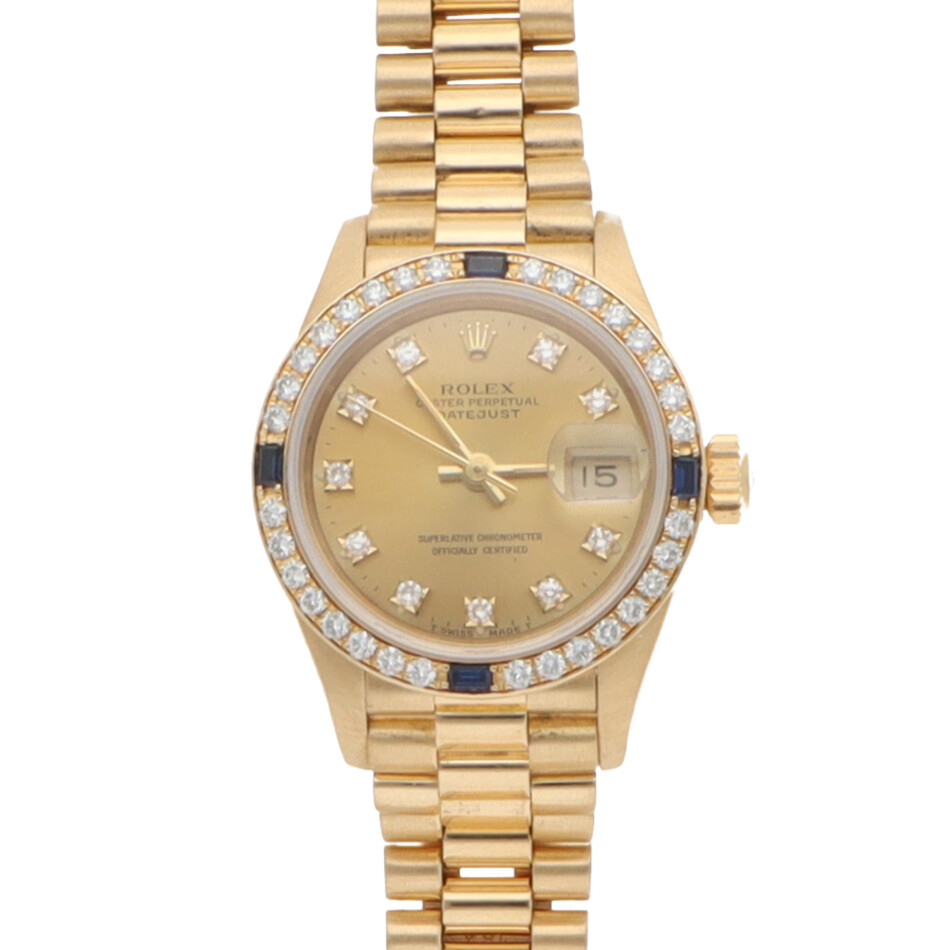 Vintage 1990 26mm Rolex Lady Datejust Yellow Gold Watch