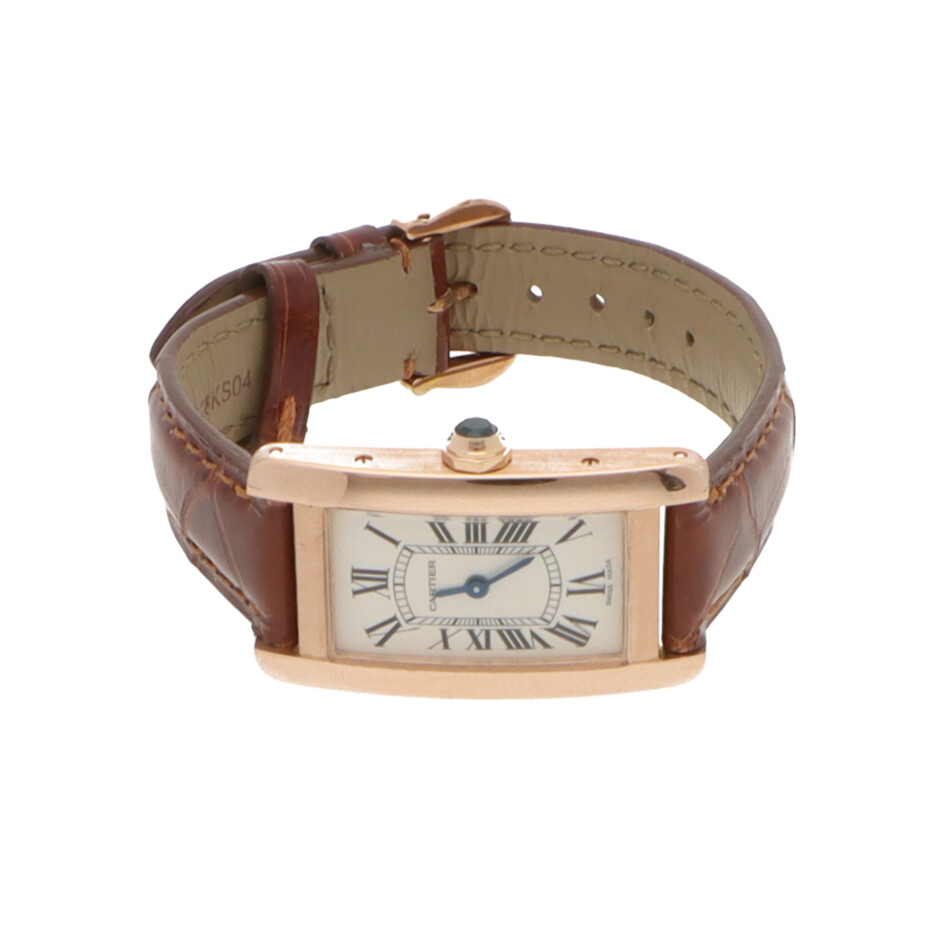 Vintage 20mm Cartier Tank Americaine Rose Gold Watch