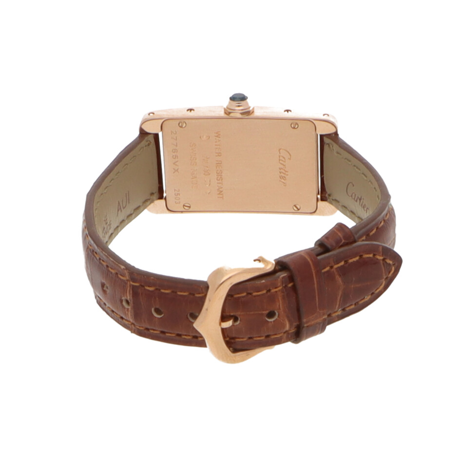 Vintage 20mm Cartier Tank Americaine Rose Gold Watch