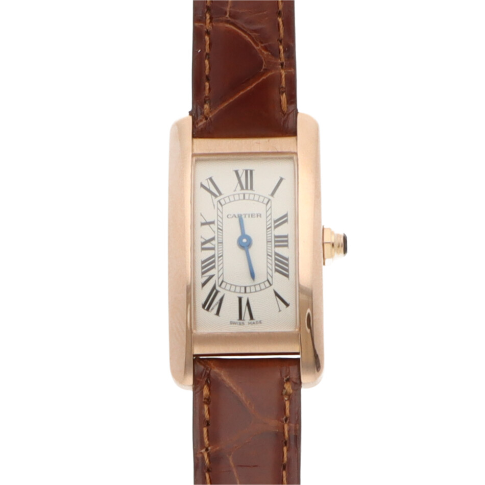 Vintage 20mm Cartier Tank Americaine Rose Gold Watch