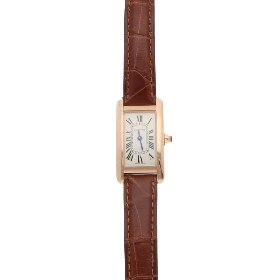 Vintage 20mm Cartier Tank Americaine Rose Gold Watch