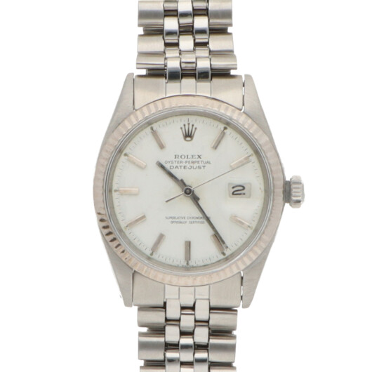 Vintage 1967 Rolex Datejust Steel and White Gold Watch