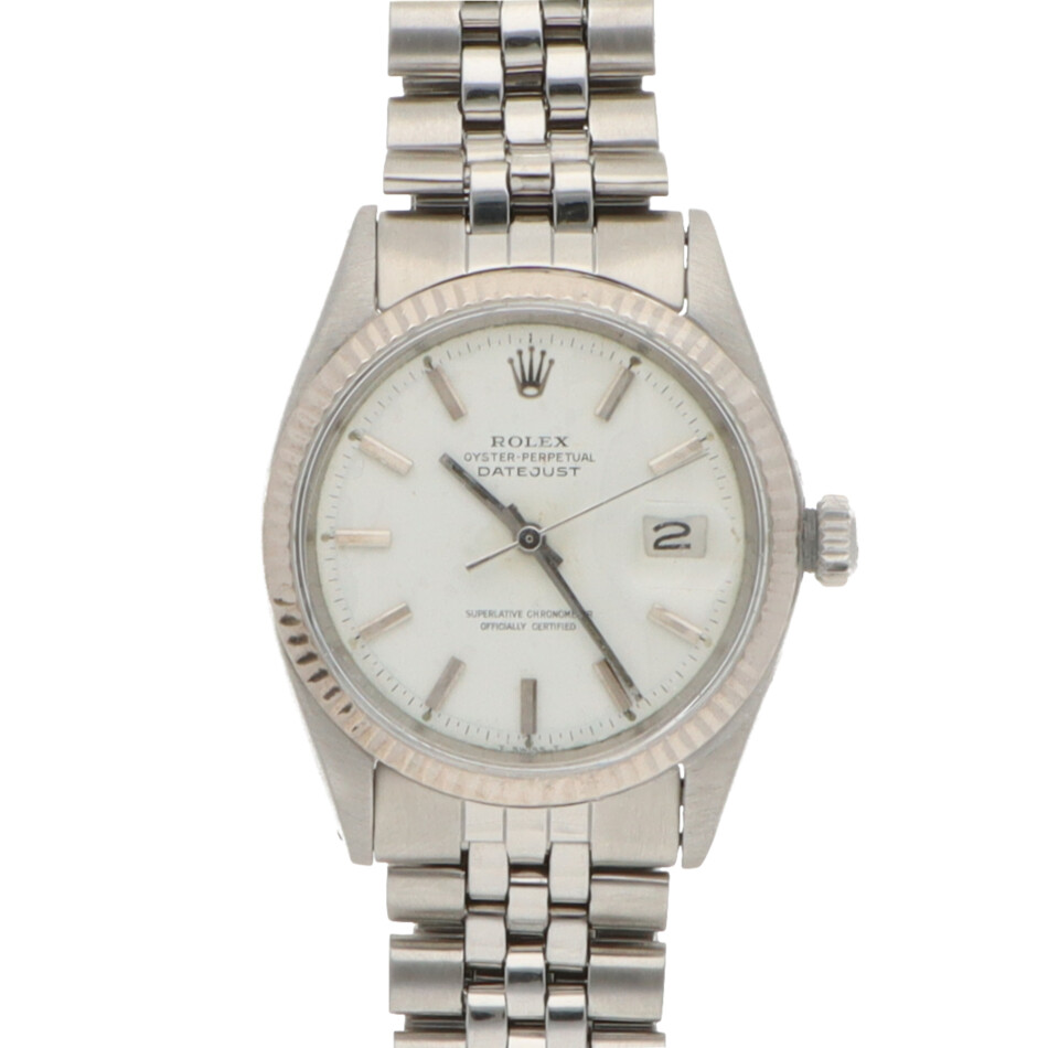Vintage 1967 Rolex Datejust Steel and White Gold Watch