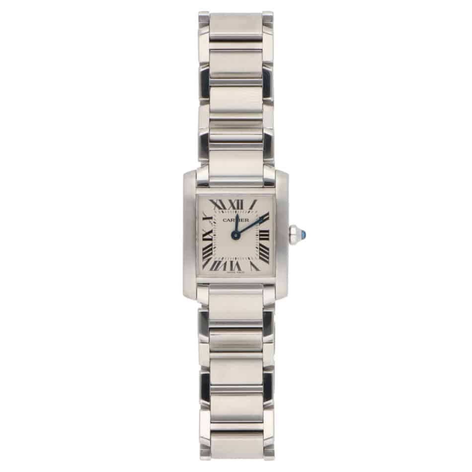 Vintage 24mm Cartier Tank Francaise Steel Watch with Ivory Dial