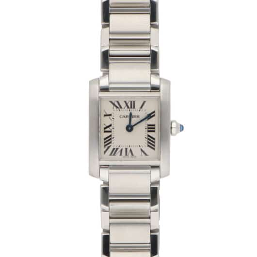 Vintage 24mm Cartier Tank Francaise Steel Watch with Ivory Dial